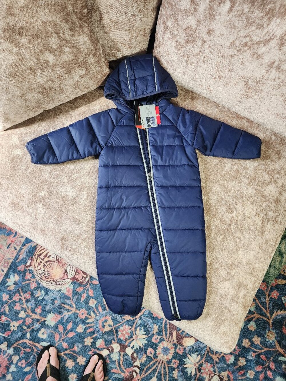 NWT Hanna Andersson Thermolite Navy Snowsuit Bunting Size 80 18-24M